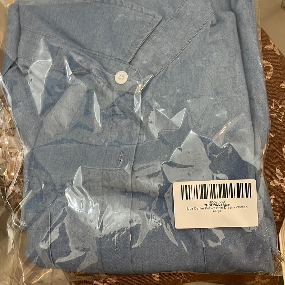Blue Denim Pocket Shirt Dress